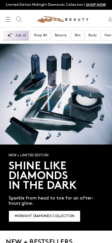 Fenty storefront on mobile